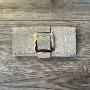 Michael Kors Gold Snakeskin Clutch